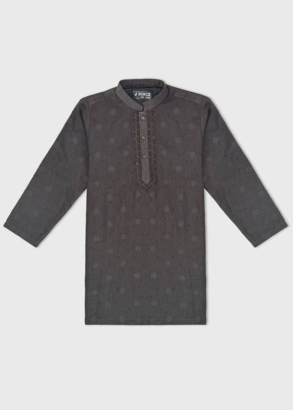 BOY KURTA EMB S25BKR004 BLACK