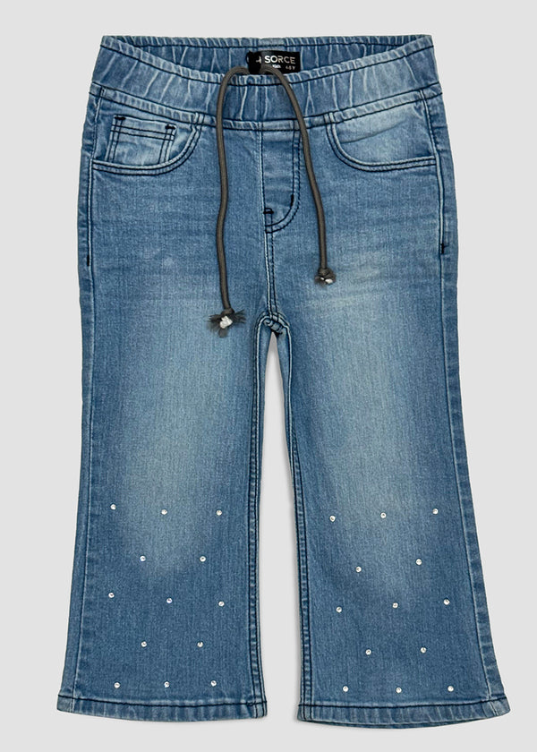 GIRLS DENIM BEEDS SKY (BLUE)