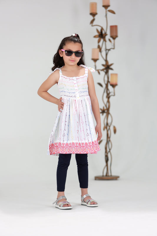 GIRL TOP EMB PRINTED S25GTP008 MULTI