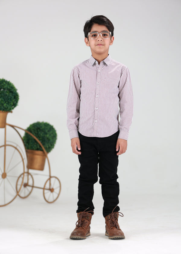 BOY C-SHIRT LINNING (BROWN)