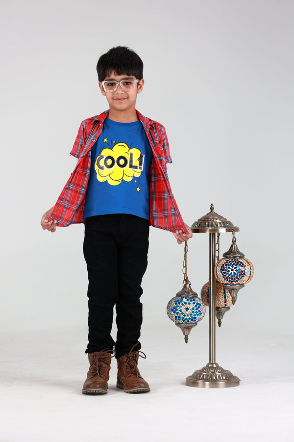 COOL CASUAL DOUBLE SHIRT MULTI RED & (BLUE)