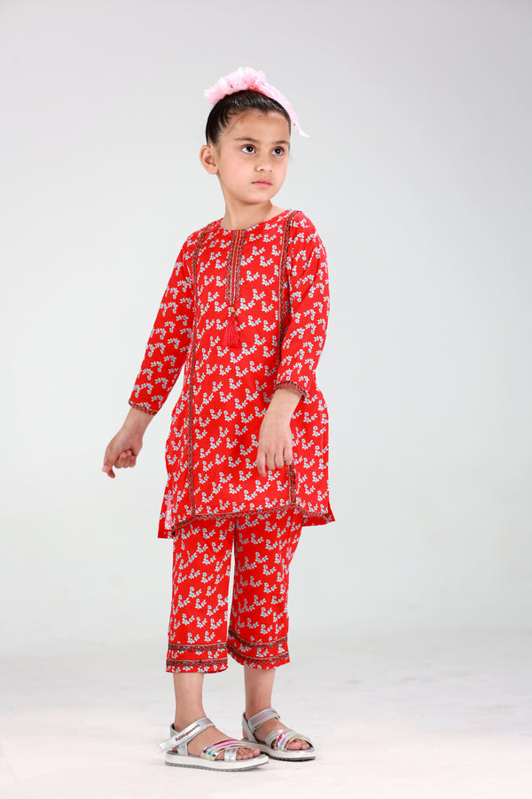 GIRLS LACED SUIT (RED)