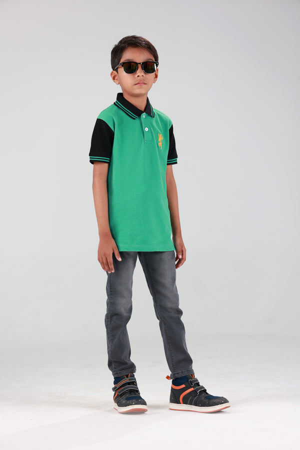 BOYS POLO T-SHIRT LIGHT (GREEN)