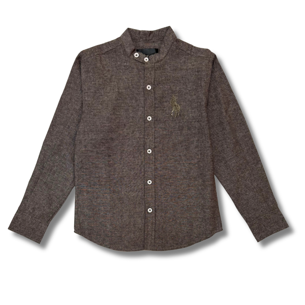 BOY CASUAL SHIRT (BROWN)