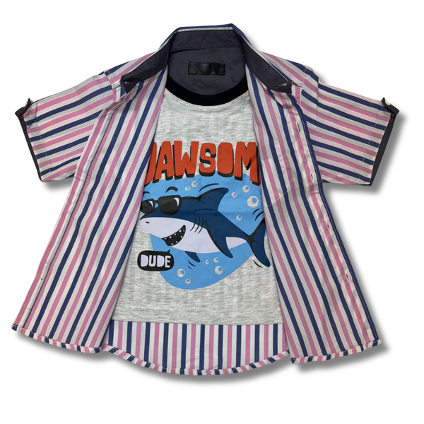 BOY C-SHIRT LINNING DBL PINK & (BLUE)