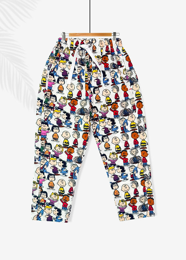 BOY COTTON PRINTED TROUSER S25BTR003 WHITE