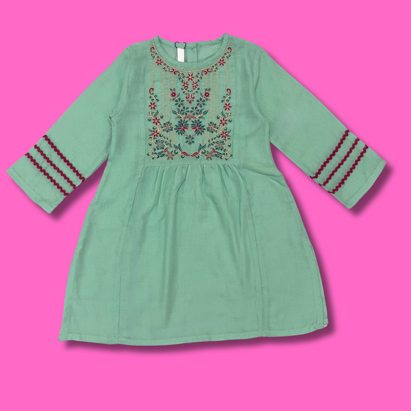 GIRLS FROCK EMB (FEROZI)