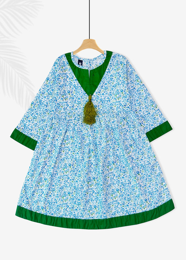 PRINT TUSAL KURTI GIRL S25GKI027 SKY BLUE
