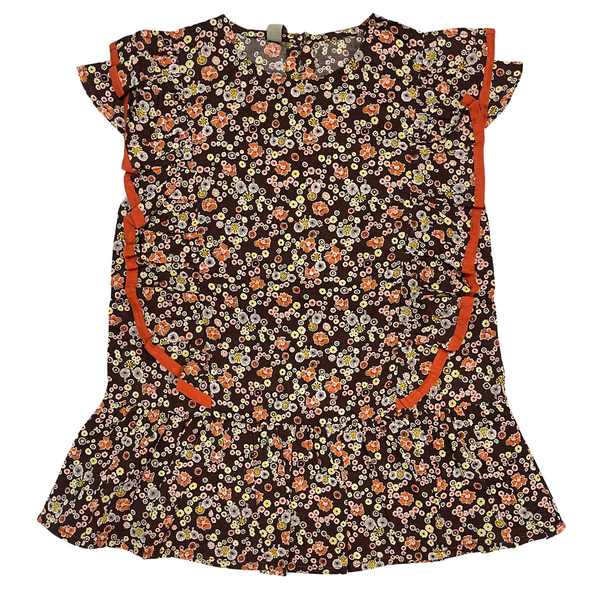 GIRLS TOP PRINTED (BROWN)
