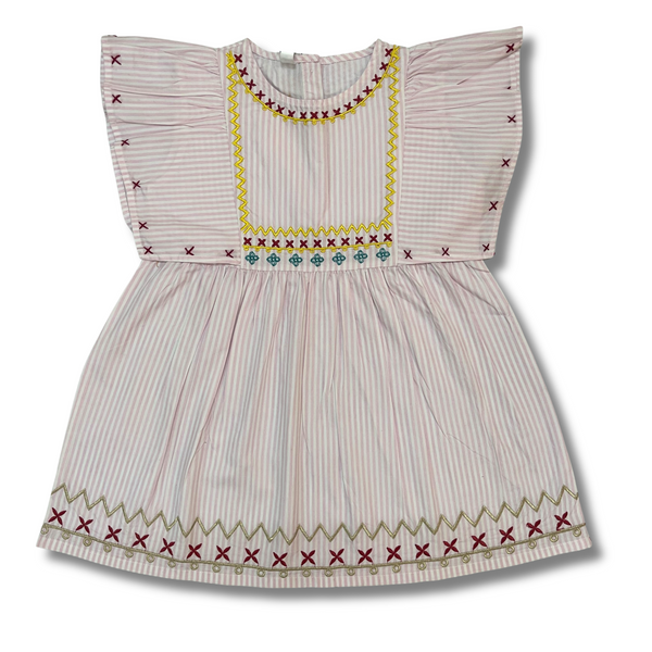 GIRLS TOP LINNING EMB (PINK)