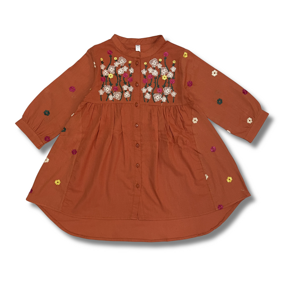 GIRLS TOP EMB (ORANGE)