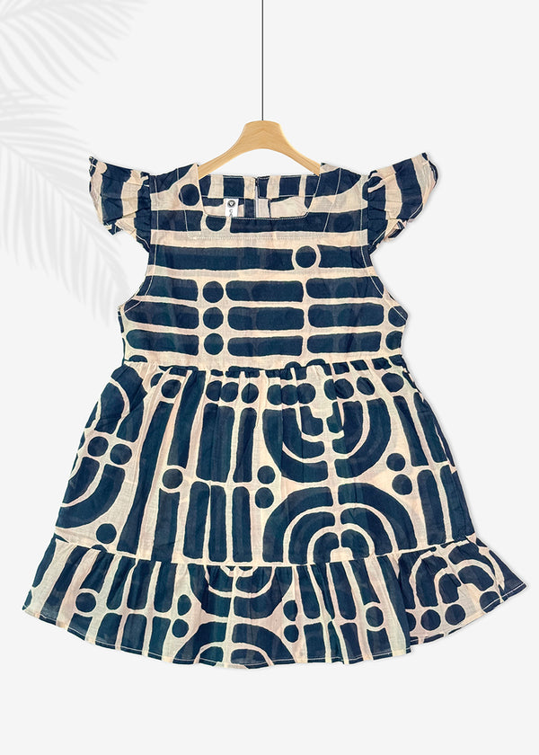 GIRL PRINTED TOP S25GTP023 NAVY
