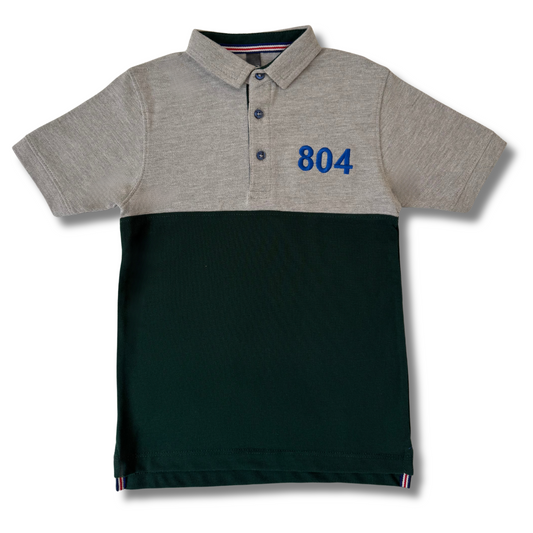 BOY POLO 804 S25BPL002 GREY & GREEN