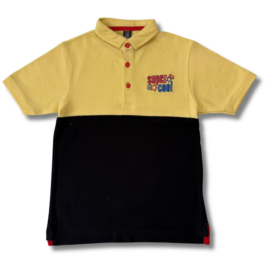BOY POLO SUPER COOL S25BPL005 YELLOW & BLACK