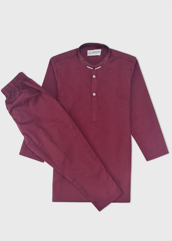 BOY 2PC SUIT S25BSU009 MAHROON
