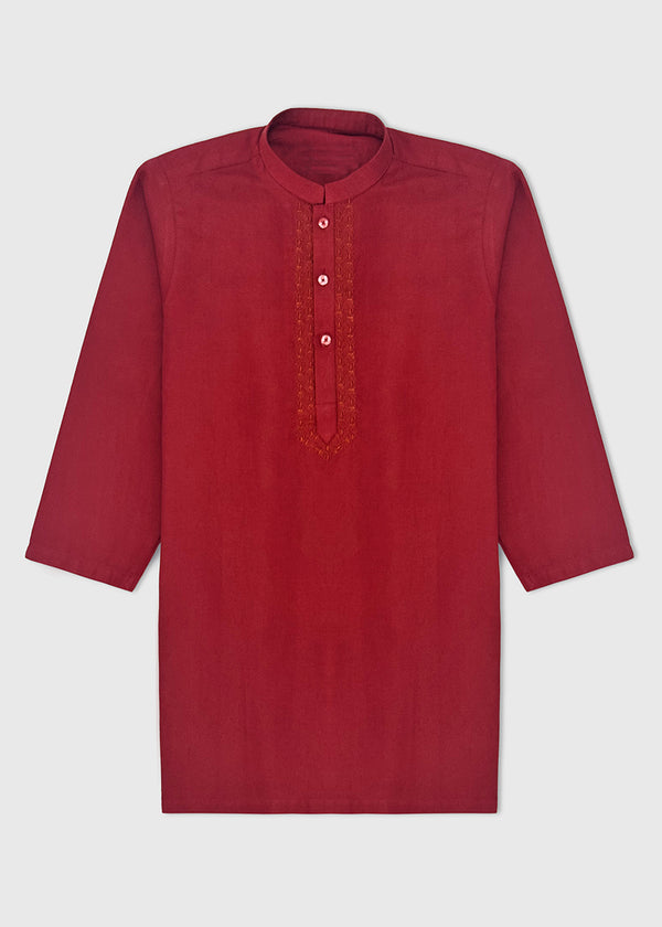 BOY KURTA EMB S25BKR004 MAHROON