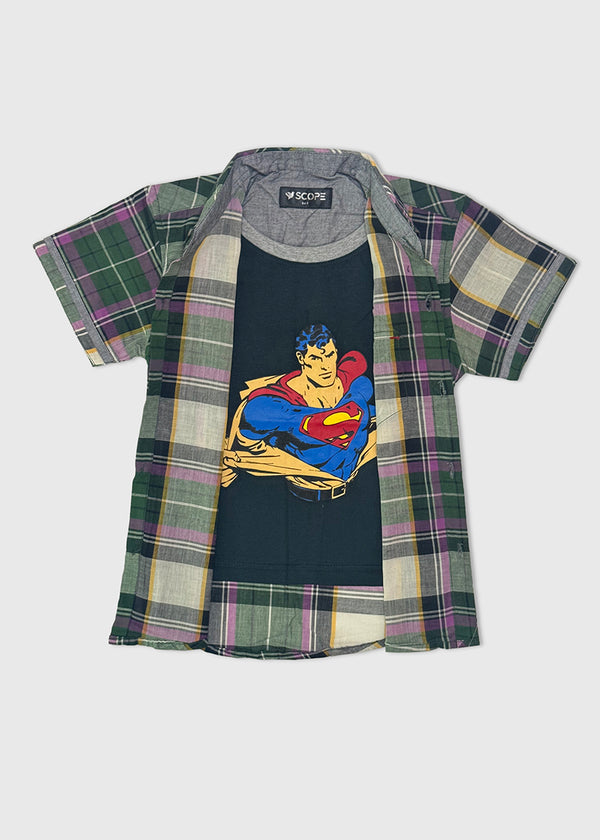 SUPERMAN C-DOUBLE SHIRT S25BSC014 GREEN