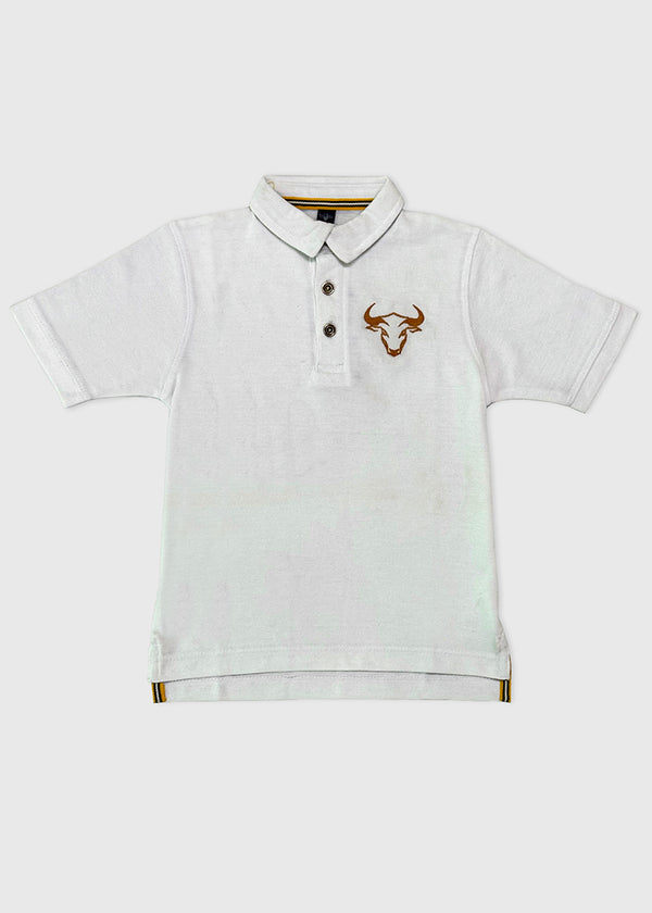 BOYS BULL EMB POLO S25BPL011 WHITE